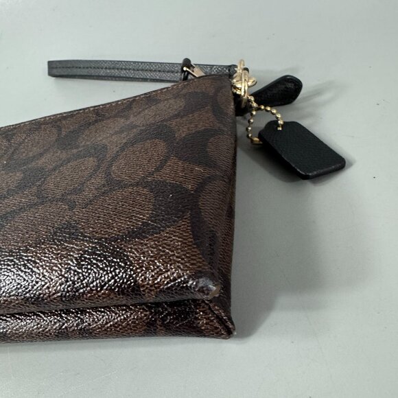 Coach C53563 Brown Leather CC Signature Double Zippered Wallet/Wristlet - Picture 9 of 12